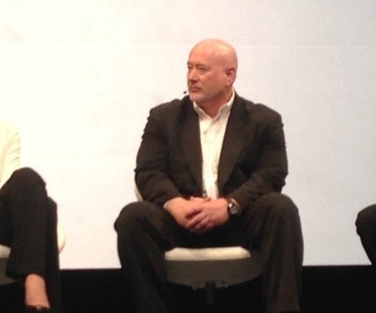 Anaplan CEO Fred Laluyaux, left, leads customer panel with HP’s Sue Barsamian, McAfee’s Jeff Brobst, Diageo’s Stefan Househam, and Aviva’s Darren Craddock