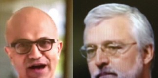 NetSuite’s Zach Nelson(right) partners with Microsoft’s Satya Nadella