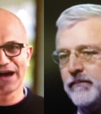 NetSuite Partners With Microsoft, Signs Amex GBT NetSuite’s Zach Nelson(right) partners with Microsoft’s Satya Nadella