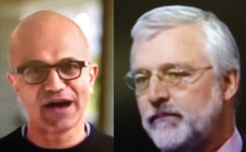 NetSuite Partners With Microsoft, Signs Amex GBT NetSuite’s Zach Nelson(right) partners with Microsoft’s Satya Nadella