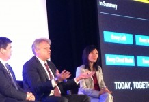 Simon Paris, Christoph Behrendt, Denise Broady (L to R) at SAP Industries Analyst Base Camp