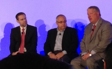 SAP’s Denise Broady(left) with Curtis Cole of Weill Cornell Medical College, Don Whittington of Florida Crystals, Gary Hayes of Centerpoint, and Steve Convey of Accenture on Co-Innovation panel