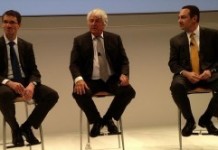 The trio of SAP - Product Chief Bernd Leukert(l), Chairman Hasso Plattner(c), CMO Jonathan Becher at SAPPHIRENOW