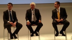 The trio of SAP - Product Chief Bernd Leukert(l), Chairman Hasso Plattner(c), CMO Jonathan Becher at SAPPHIRENOW