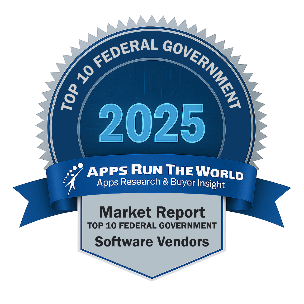 ARTW - Top 10 Federal Government Software Vendors - Reward Badge - APPS RUN THE WORLD