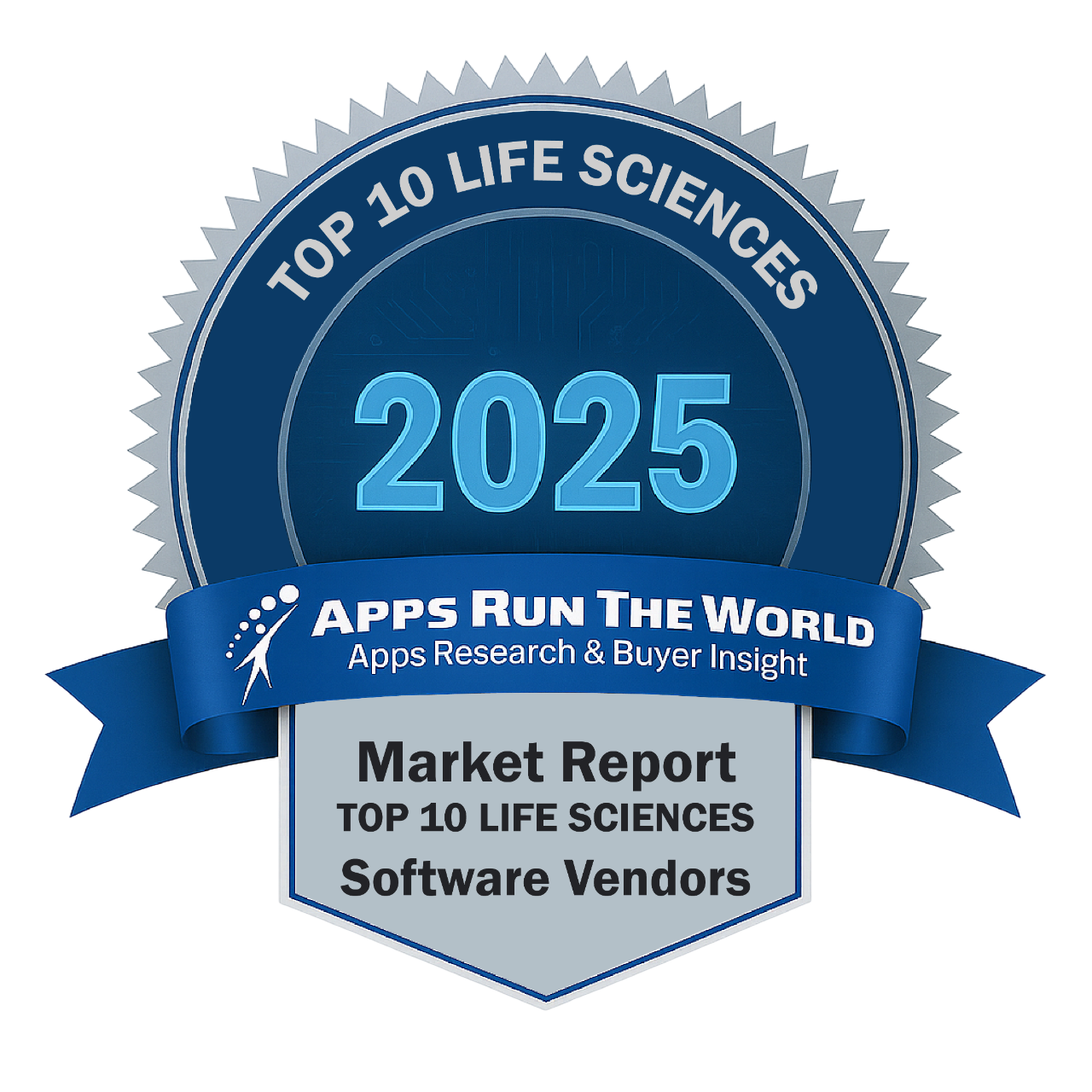 ARTW - Top 10 Life Sciences Software Vendors - Reward Badge - APPS RUN THE WORLD
