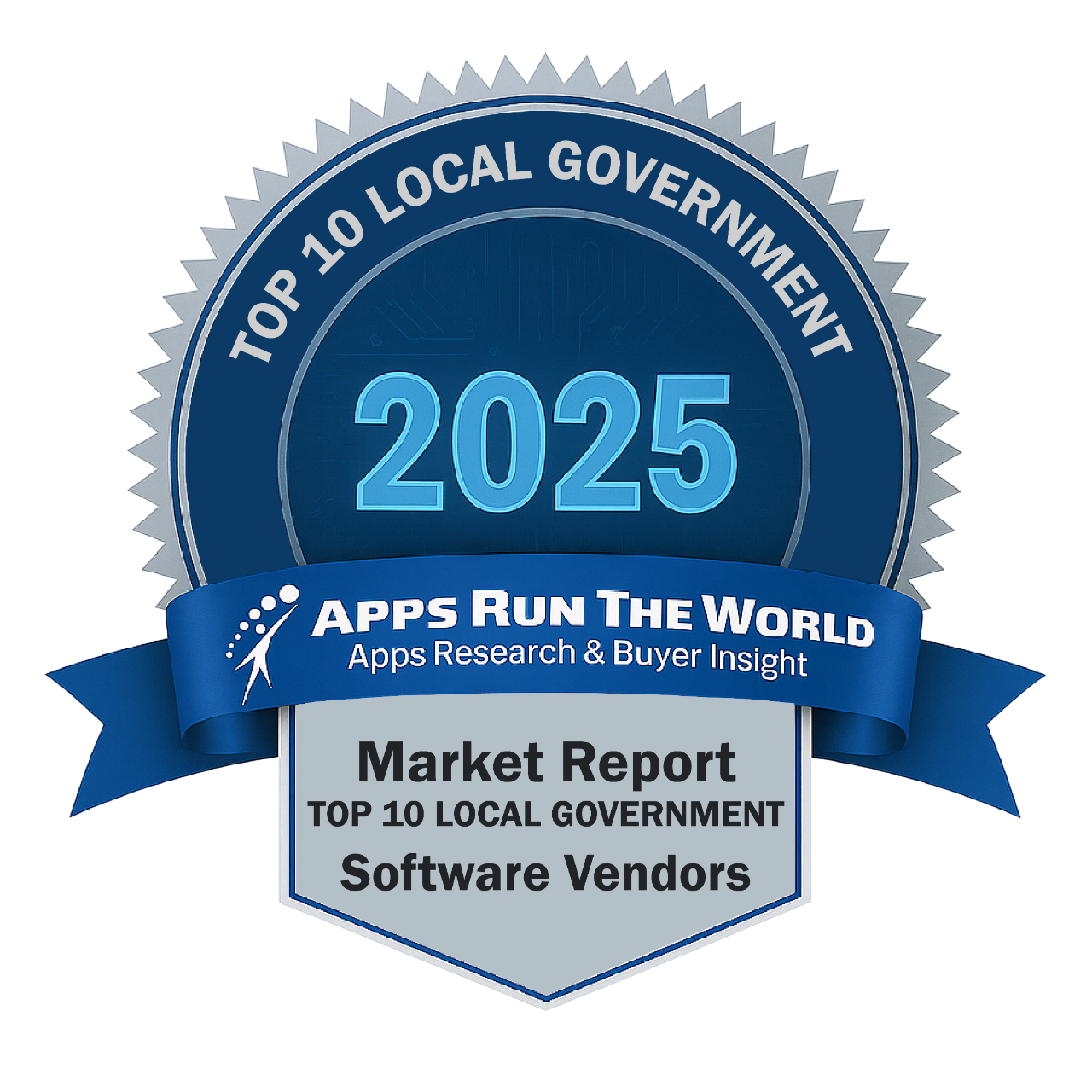 ARTW - Top 10 Local Government Software Vendors - Reward Badge - APPS RUN THE WORLD