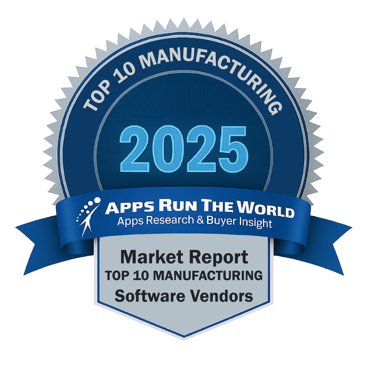 ARTW - Top 10 Manufacturing Software Vendors - Reward Badge - APPS RUN THE WORLD