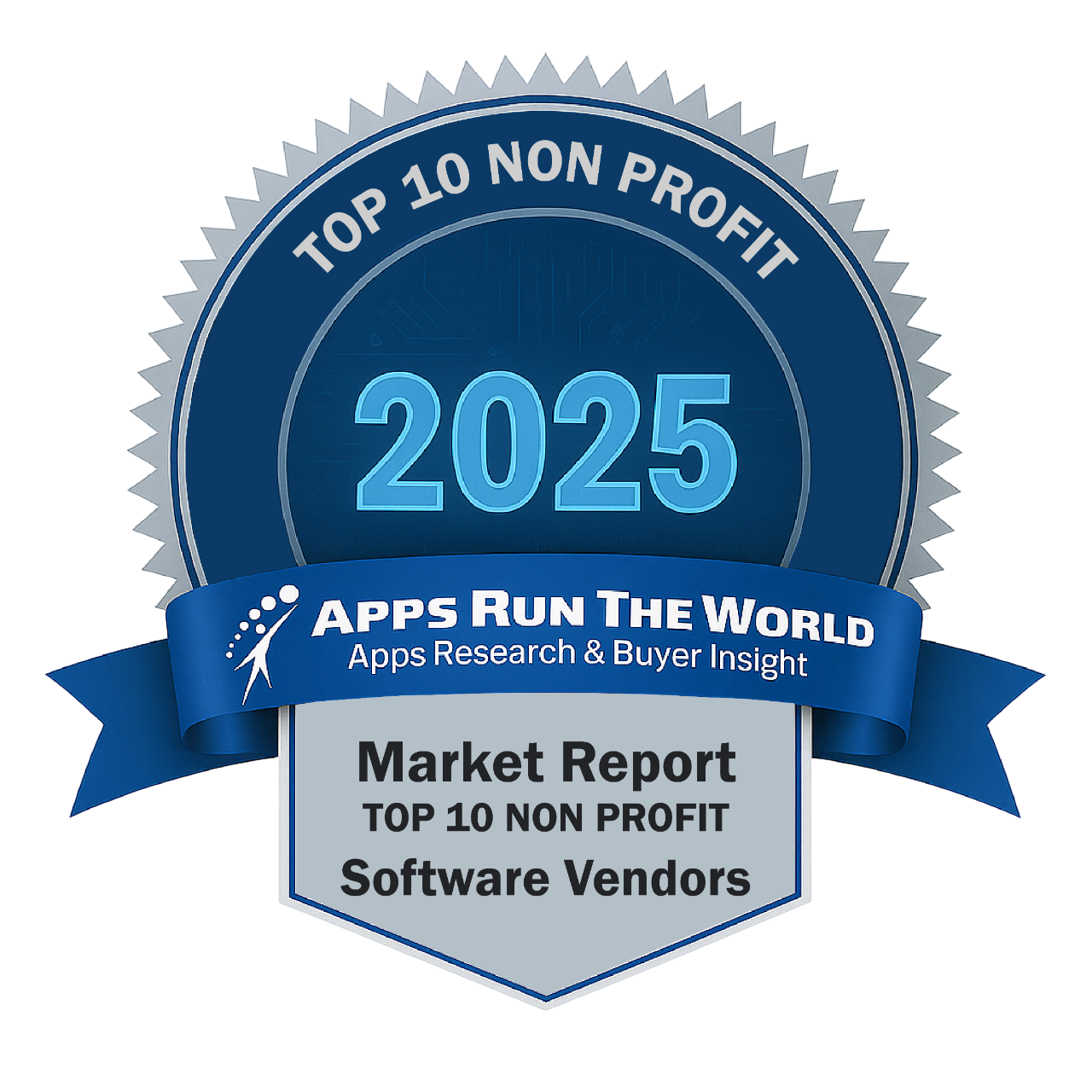 ARTW - Top 10 Non Profit Software Vendors - Reward Badge - APPS RUN THE WORLD