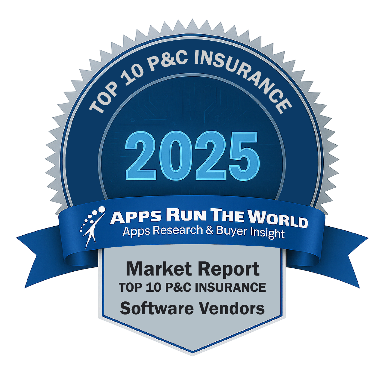 ARTW - Top 10 P&C Insurance Software Vendors - Reward Badge - APPS RUN THE WORLD