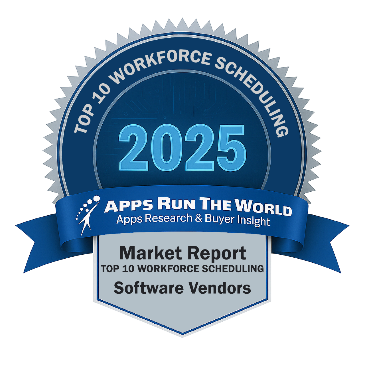ARTW - Top 10 Workforce Scheduling Software Vendors - Reward Badge - APPS RUN THE WORLD