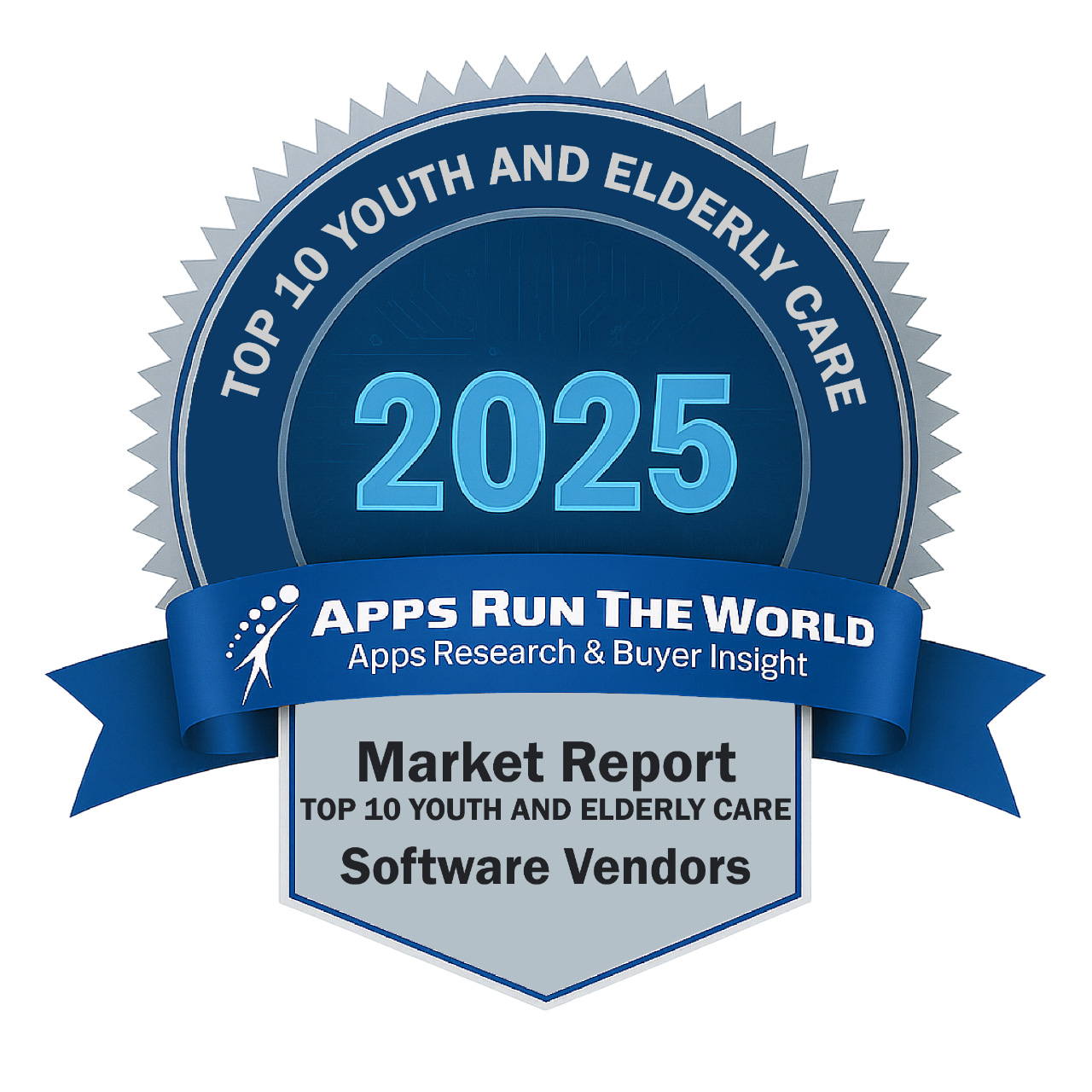 ARTW - Top 10 Youth and Elderly Care Software Vendors - Reward Badge - APPS RUN THE WORLD