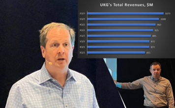 CEO Chris Todd(left) charts UKG’s growth path as product chief Hugo Sarrazin leverages Google AI assistance to help expand