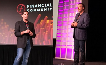 FinancialForce Thrives On PSA, Salesforce Support Chief Product Officer Dan Brown(left) and CEO Tod Nielsen at FinancialForce Community Live