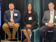 Epicor in Boston with CEO Steve Murphy, left to right, customers Nicholas Mueller of Enjet Aero, Tessa Kalarickal of Coghlin, Chris Brackett of CW Hayden and Lisa Pope of Epicor