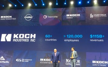 Koch Industries CFO Steve Feilmeier(left) and Infor CEO Charles Phillips at Inforum 2017