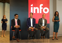 (Left to right)VP Jill Strange of Infor HCM Science Apps, CTO Soma Somasundaram, CEO Charles Phillips, CFO Kevin Samuelson, and VP Heidi Benko of Infor SCM