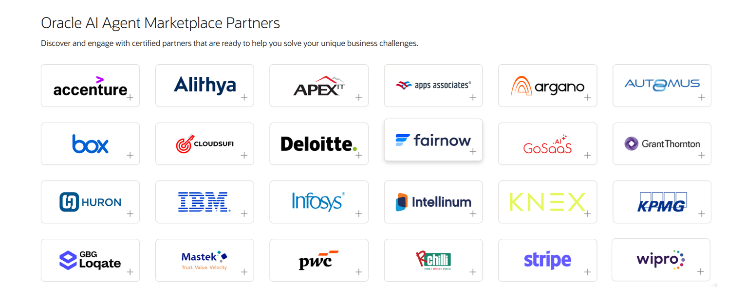 Oracle AI Agent Marketplace Partners