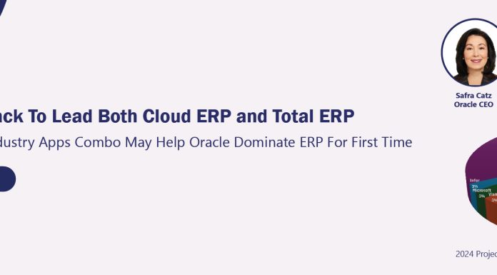 Oracle On Track To Lead Both Cloud ERP and Total ERP