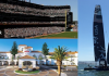 Oracle sponsors naming rights to SF Giants stadium, SailGP and renovates San Mateo Marriott(photos by MLB, hotel website and AP)