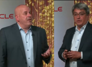 Oracle’s Mike Sicilia(left) and Steve Miranda outline how Oracle Cerner will transform healthcare