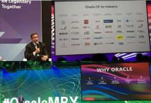 Scenes from MBX with CEO Mark Hurd(top left), CX customer references and EVP Steve Miranda on Oracle Cloud Apps momentum