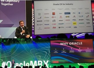 Scenes from MBX with CEO Mark Hurd(top left), CX customer references and EVP Steve Miranda on Oracle Cloud Apps momentum