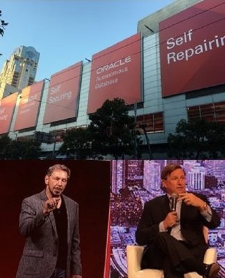 Scenes from Oracle Open World with CTO Larry Ellison(left) and CEO Mark Hurd